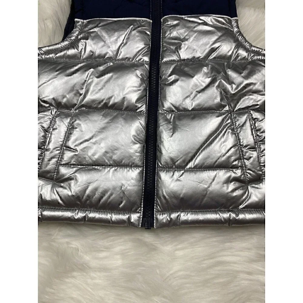 NWT GYMBOREE Silver Puffer Vest Water Boys Size 12-24 Months Resistant Fabric